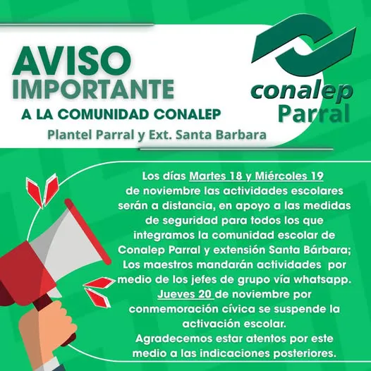 SUSPENDEN CLASES CONALEP PARRAL