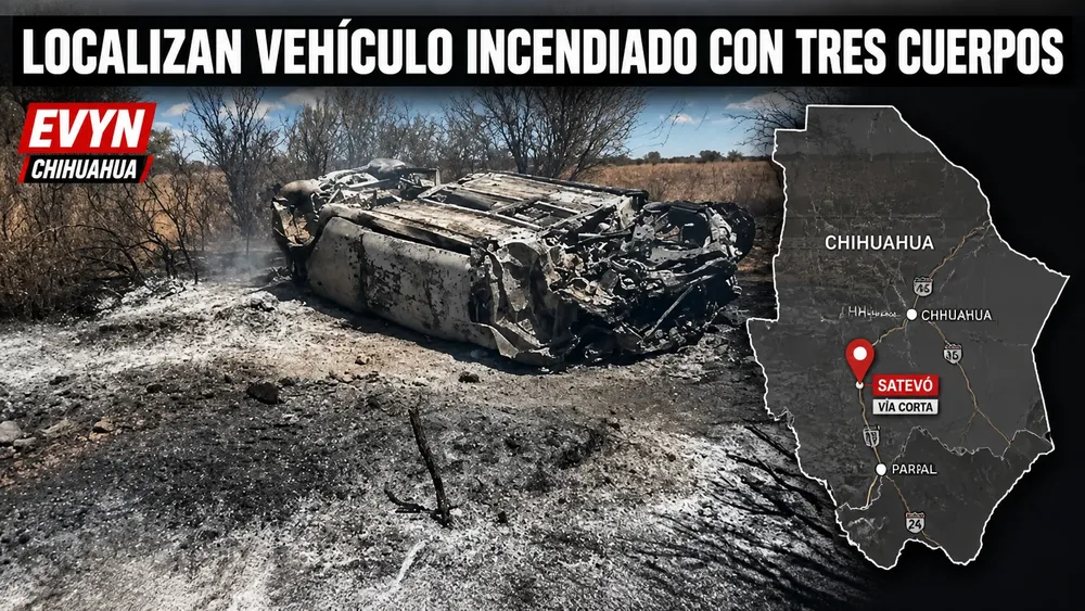 ENCUENTRAN INCENDIADO 3 CUERPOS