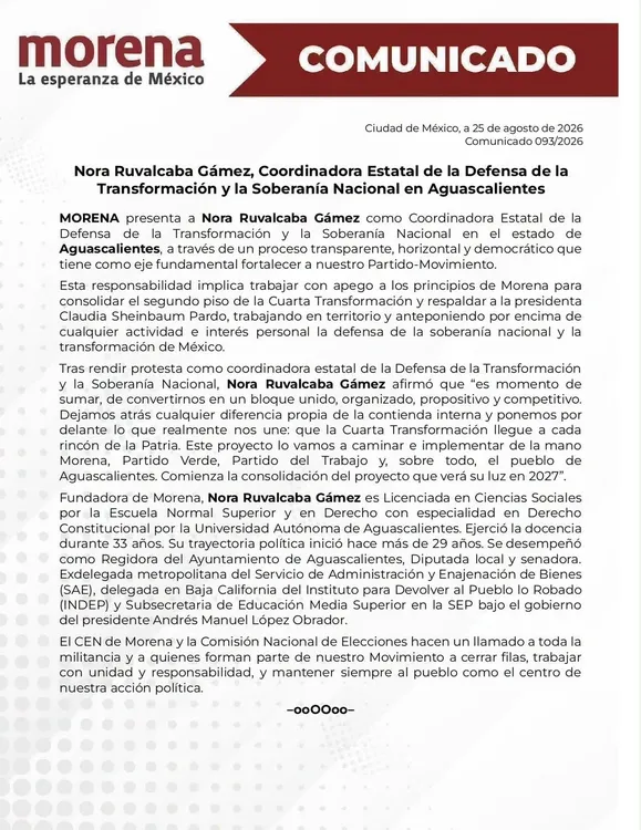 ANUNCIAN COORDINADORES ESTADOS MORENA