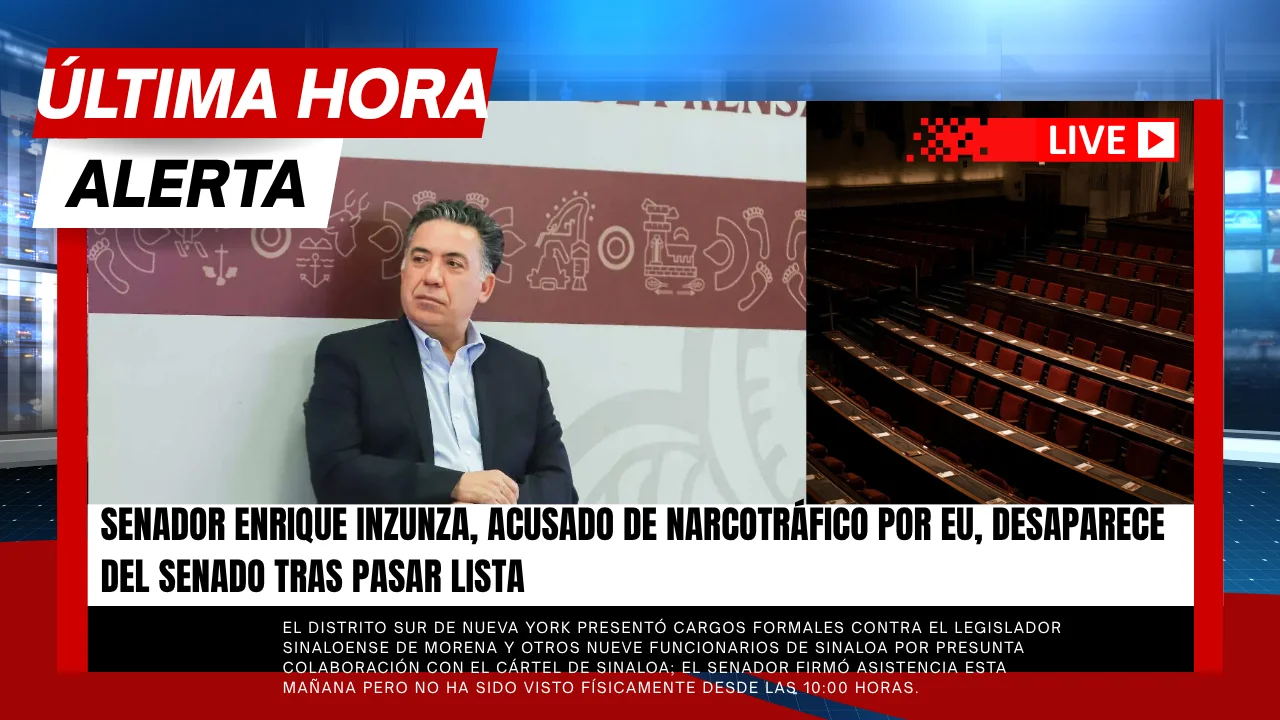 Senador Inzunza acusán narcotráfico EU, desaparece del Senado14-9