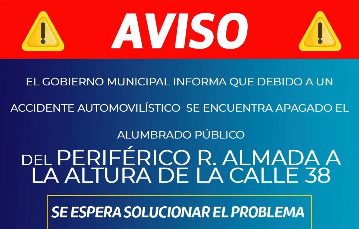 AVISO POR ACCIDENTE VIAL